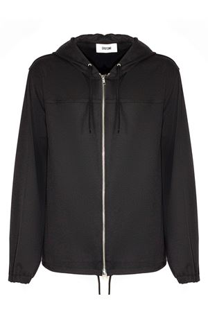 Black technical fabric jacket with hood MAURO GRIFONI | GV16113018003
